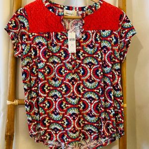 Anthropologie Top XSP Porridge bright multicolor